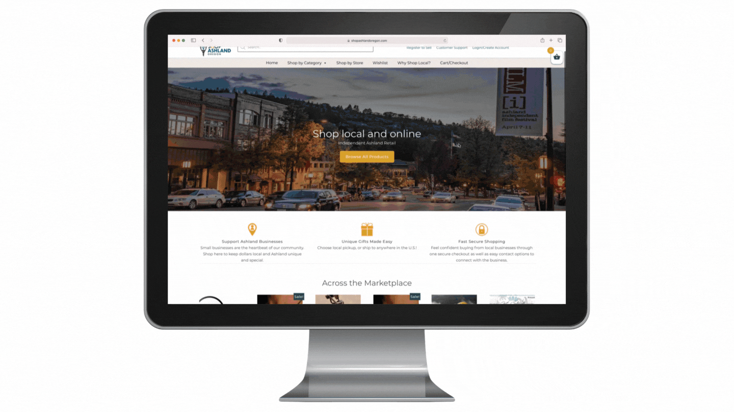 Shop Ashland Oregon Local Marketplace Website